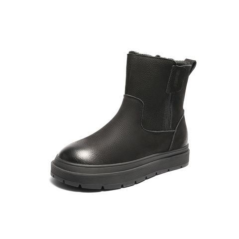 森达雪地靴女2025冬新商场同款户外保暖时尚休闲短皮靴XTZ01DD5