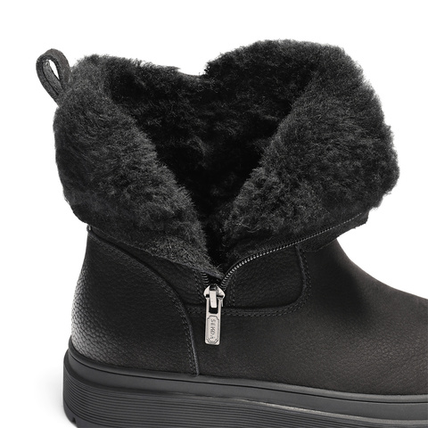 森达雪地靴女2025冬新商场同款户外保暖时尚休闲短皮靴XTZ01DD5