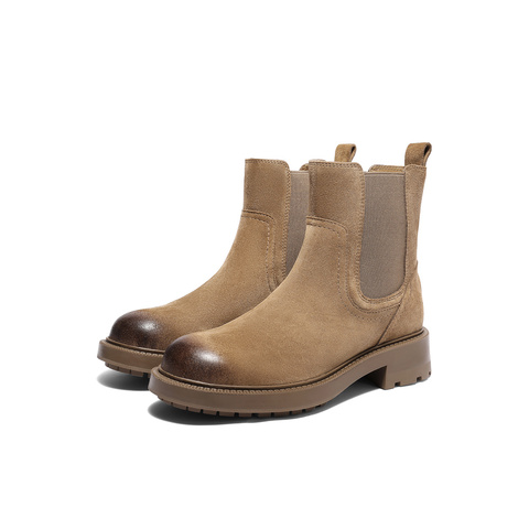 森达切尔西靴女2025冬新商场同款英伦潮流休闲短靴XVM01DD5