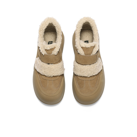 森达雪地靴女2025冬新商场同款保暖毛绒厚底短靴XTX02DD5