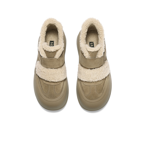 森达雪地靴女2025冬新商场同款保暖毛绒厚底短靴XTX02DD5