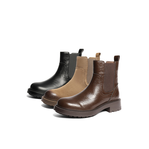 森达切尔西靴女2025冬新商场同款英伦潮流休闲短靴XVM01DD5