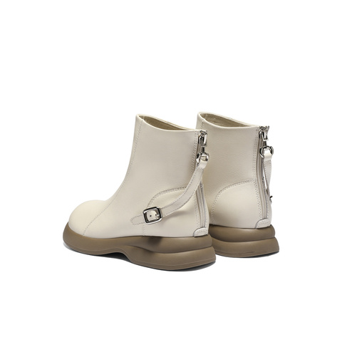 森达时装靴女2025冬新商场同款软面气质休闲短皮靴XVH01DD5