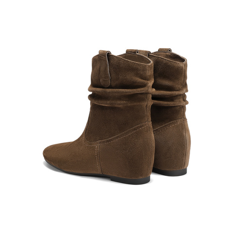 森达时装靴女2025冬新商场同款时尚堆堆靴中筒靴XVK01DZ5