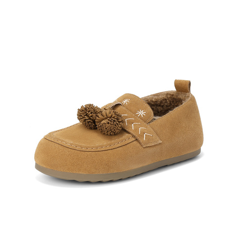 森达毛毛鞋女2025冬新商场同款保暖毛绒勃肯休闲鞋XTM01DA5