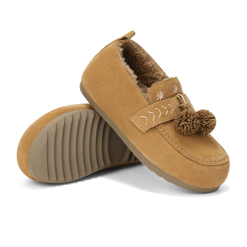 森达毛毛鞋女2025冬新商场同款保暖毛绒勃肯休闲鞋XTM01DA5