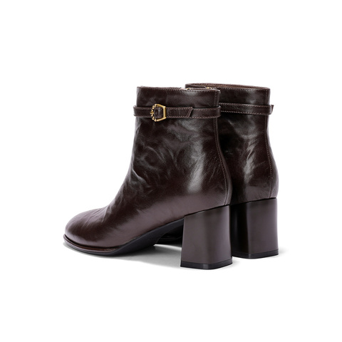 森达时装靴女2025冬新商场同款抓面气质休闲短皮靴XVR01DD5