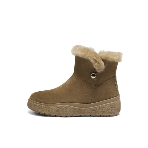 森达雪地靴女2025冬新商场同款户外舒适保暖厚底短靴XTY01DD5