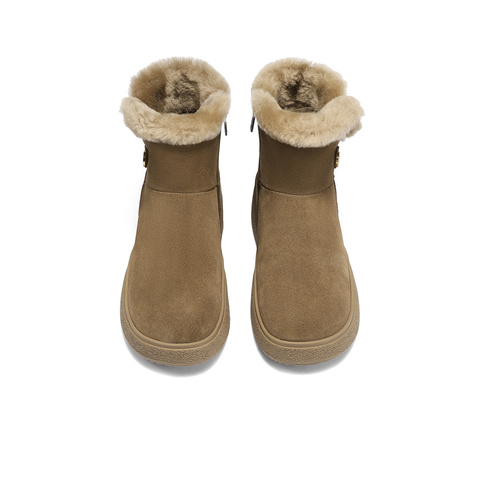 森达雪地靴女2025冬新商场同款户外舒适保暖厚底短靴XTY01DD5