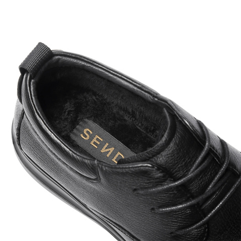 森达休闲皮鞋男2025冬新商场同款舒适软面平底单鞋1ZD01DM5