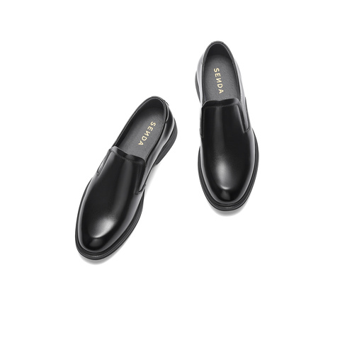 森达正装皮鞋男2025冬新商场同款一脚蹬通勤商务鞋2AT02DM5