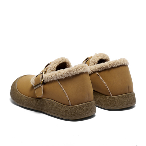 森达毛毛鞋女2025冬新商场同款保暖毛绒勃肯休闲鞋XSK01DM5