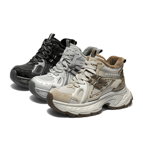 森达休闲靴女2025冬季新款商场同款运动老爹短靴XVP01DD5