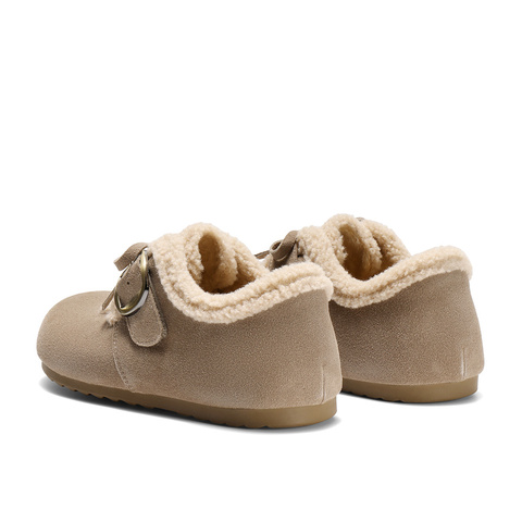 森达毛毛鞋女2025冬新户外毛绒保暖休闲勃肯鞋ZTI53DM5