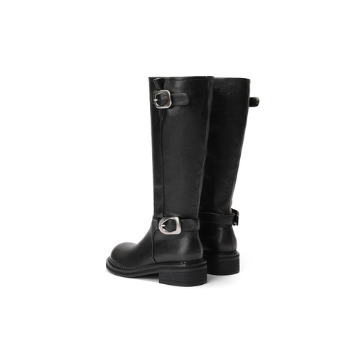 森达骑士靴女2025年冬新时尚潮流厚底休闲长筒靴ZTI46DG5