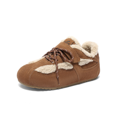 森达毛毛鞋女2025冬季新款舒适保暖平底户外休闲鞋ZTI23DM5