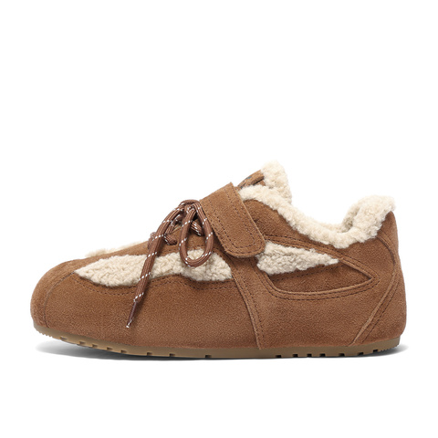 森达毛毛鞋女2025冬季新款舒适保暖平底户外休闲鞋ZTI23DM5