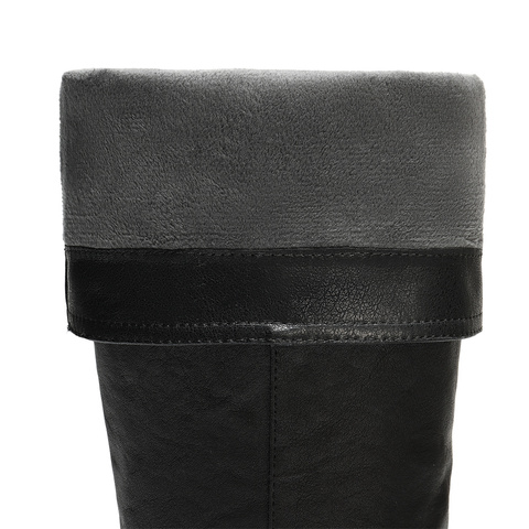 森达骑士靴女2025年冬新时尚潮流厚底休闲长筒靴ZTI46DG5