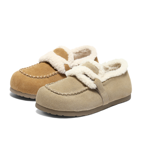 森达毛毛鞋女2025冬新毛绒保暖内增高休闲勃肯鞋XSS01DM5