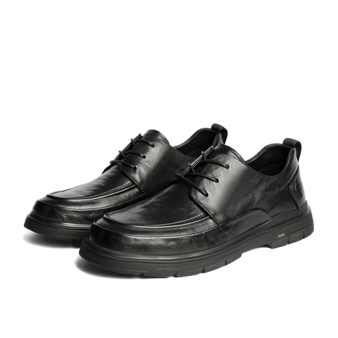 森达休闲皮鞋男2025冬新商场同款简约舒适商务皮鞋K6P02DM5