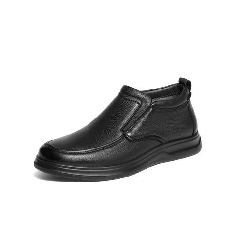 森达休闲皮鞋男2025冬新商场同款简约舒适软面单鞋1ZD02DM5