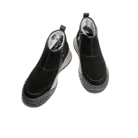 森达雪地靴男2025冬新商场同款保暖毛绒休闲短靴DB013DD5