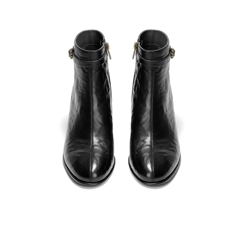 森达时装靴女2025冬新商场同款抓面气质休闲短皮靴XVR01DD5