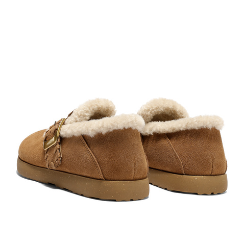 森达毛毛鞋女2025冬新保暖绒毛一脚蹬休闲勃肯鞋ZTI25DA5