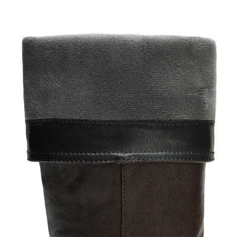 森达骑士靴女2025年冬新时尚潮流厚底休闲长筒靴ZTI46DG5