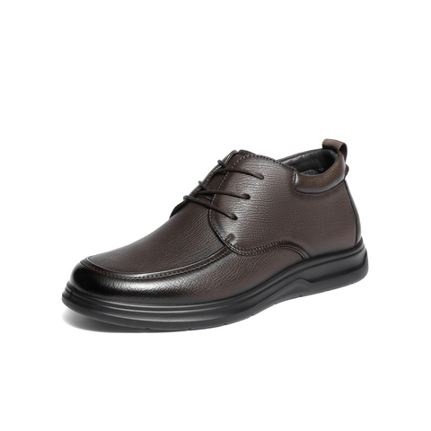 森达休闲皮鞋男2025冬新商场同款舒适软面平底单鞋1ZD01DM5