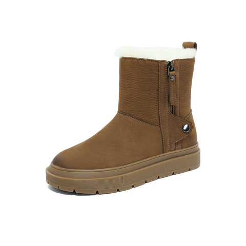 森达雪地靴2025女冬新商场同款舒适保暖户外短靴SUE01DD5