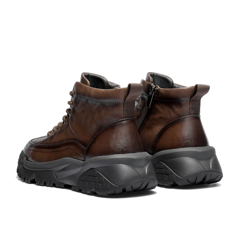 森达马丁靴男2025冬季新款商场同款户外厚底休闲短皮靴DB012DD5