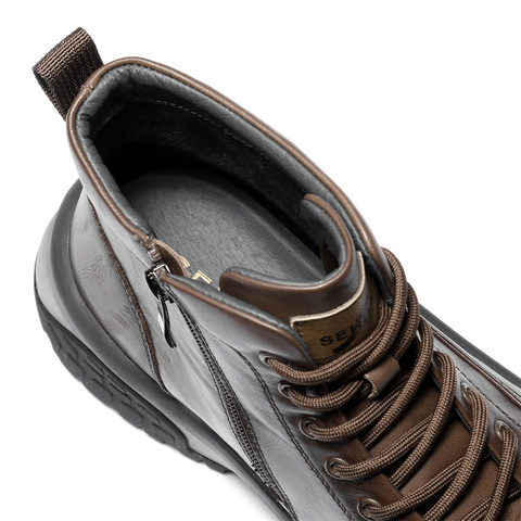 森达马丁靴男2025冬季新款商场同款户外厚底休闲短皮靴DB012DD5