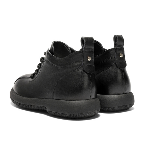 森达马丁靴女2025冬新商场同款简约厚底休闲短皮靴XSG01DD5