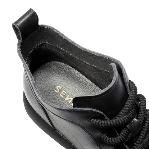 森达马丁靴女2025冬新商场同款简约厚底休闲短皮靴XSG01DD5