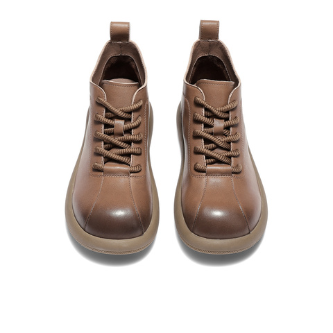 森达马丁靴女2025冬新商场同款简约厚底休闲短皮靴XSG01DD5