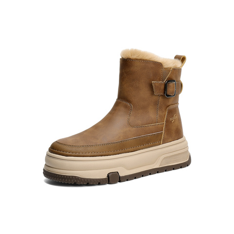 森达雪地靴女2025冬新舒适保暖户外厚底休闲短靴WP060DD5