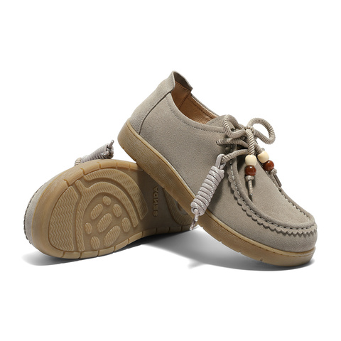 森达袋鼠鞋女款2025秋季新款舒适平底可可简约休闲鞋4URC9CM5