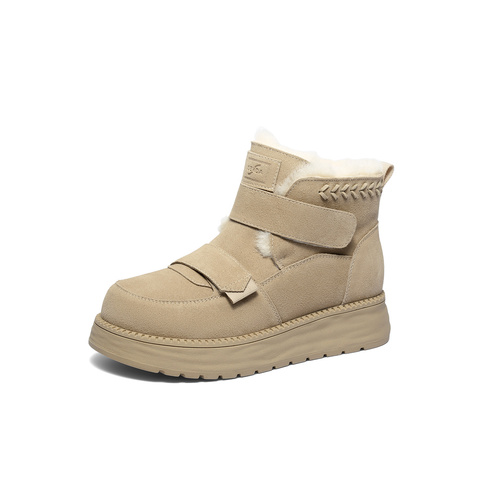 森达雪地靴女2025冬季新款舒适东北保暖厚底短靴ZTI51DD5