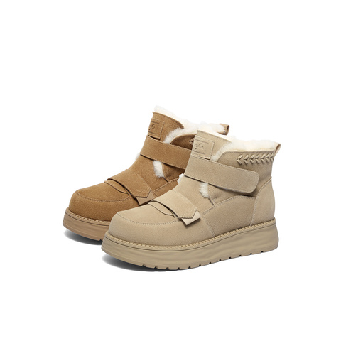 森达雪地靴女2025冬季新款舒适东北保暖厚底短靴ZTI51DD5