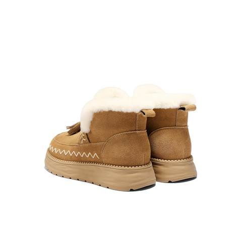 森达雪地靴女2025冬季新款流苏甜美保暖厚底雪地靴ZTI52DD5