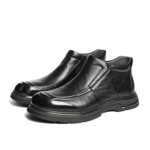 森达皮靴男2025冬季新款商场同款简约真皮休闲短靴DB008DD5