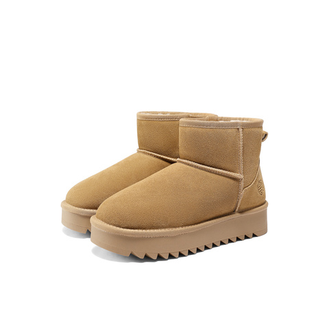 森达雪地靴女2025冬季新款舒适保暖东北休闲短靴ZTI57DD5