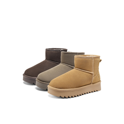 森达雪地靴女2025冬季新款舒适保暖东北休闲短靴ZTI57DD5