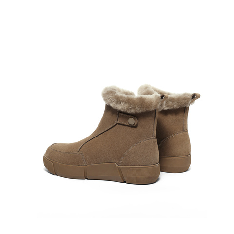 森达雪地靴2025女冬季新款毛绒保暖休闲短靴ZTD26DD5