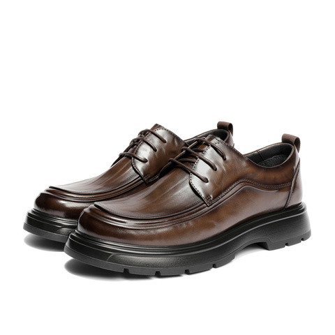 森达休闲皮鞋男2025冬新商场同款时尚商务休闲鞋2DN01DM5