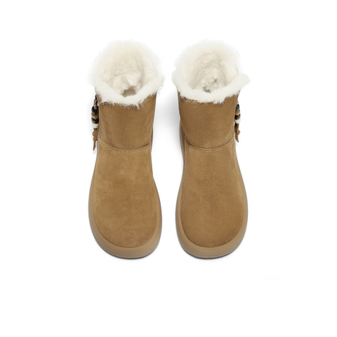 森达雪地靴女2025冬新商场同款保暖户外厚底短靴XSU01DD5