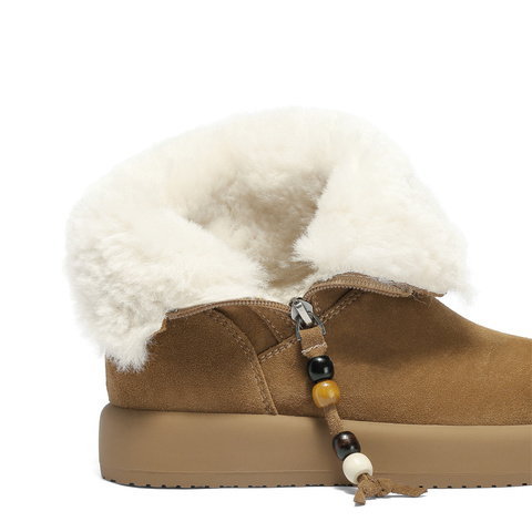 森达雪地靴女2025冬新商场同款保暖户外厚底短靴XSU01DD5