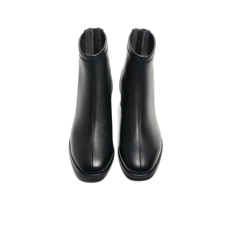 森达气质时装靴女2025冬新商场同款粗跟显瘦短靴4MH43DD5