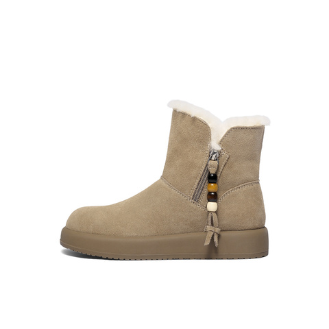 森达雪地靴女2025冬新商场同款保暖户外厚底短靴XSU01DD5